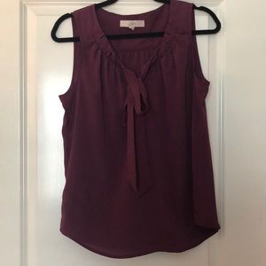 Dark plum sleeveless blouse